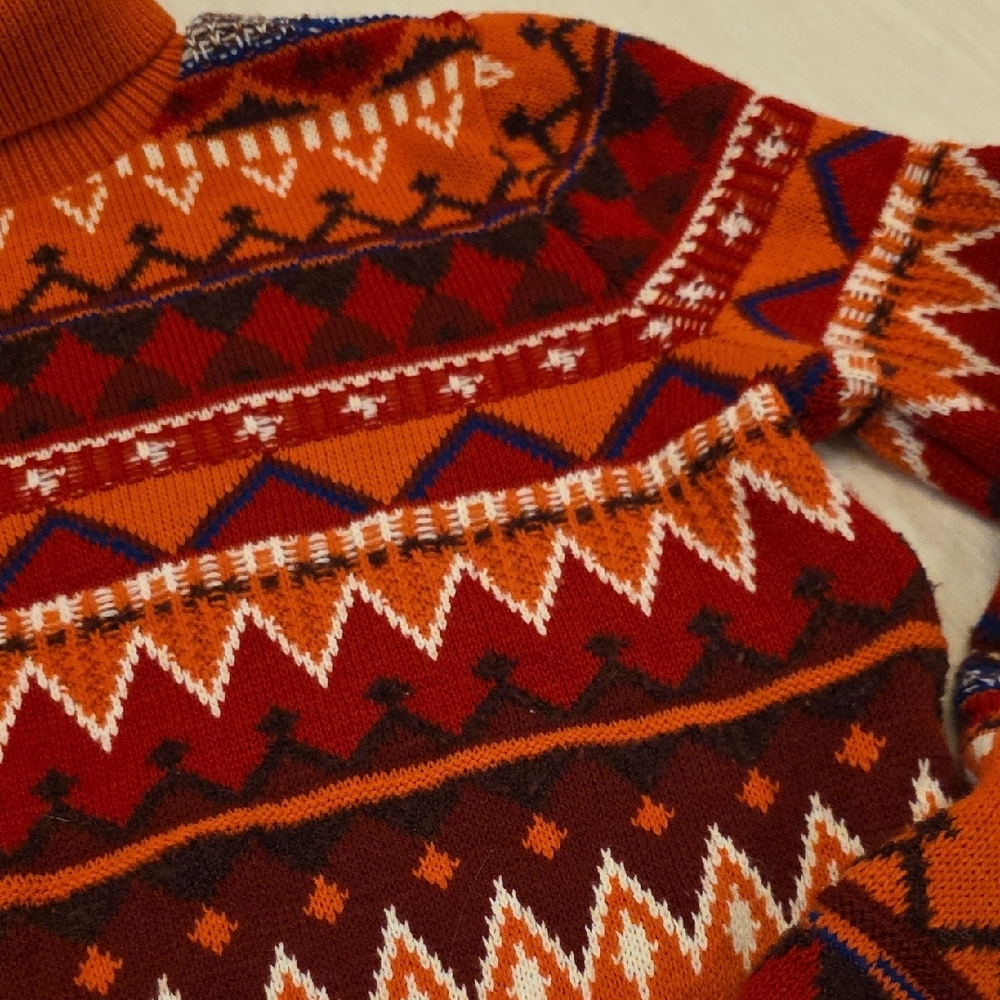 ASOS Geometric Turtleneck Sweater - Pink and Red - Picture 7 of 11